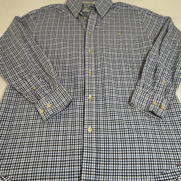 Orvis Signature Collection Shirt Mens L White Blue Black Long Sleeve Plaid - Picture 2 of 7